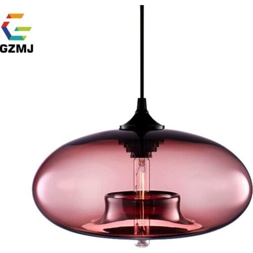 GZMJ Modern Pendant Lights Rustic Style Bell-shape Pendant Lamp Contracted Personality Stained Glass Lamp Light Home Lighting
