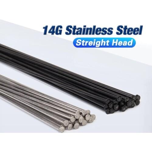 Customized Custom Made Spoke Radius knitting Needle Stainless Steel 14G Black Sliver Straight Head Bicycle Spokes