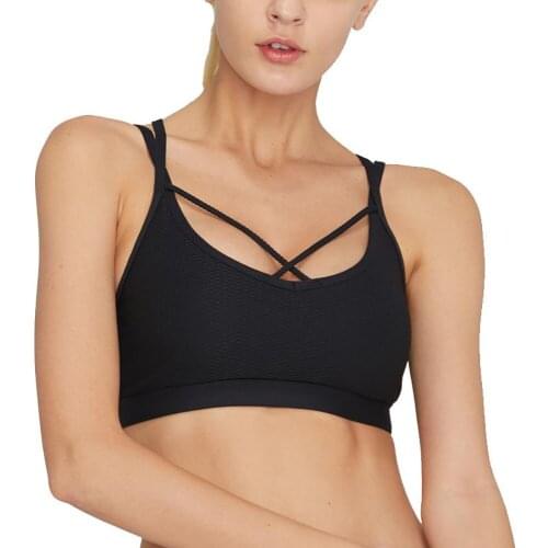 Cross Back Adjustable Shoulder Strap Sport Bra Push Up Active Wear Padded Sports Bra Push Up High Impact Active Wear