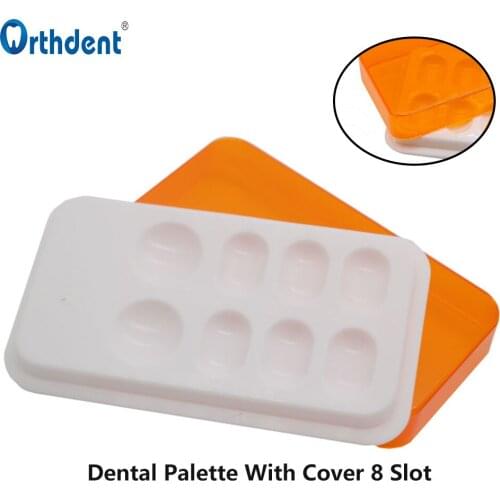 1 Pc Dental Palette Mixing Watering Moisturizing Plate With Cover 8 Slot Aesthetics Resin Shading Box Dentist Materials
