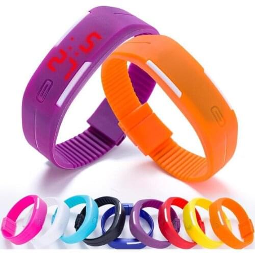 LED watch candy silicone rubber touch screen waterproof digital watch sports watches Rubber belt silicone bracelets Wrist watche