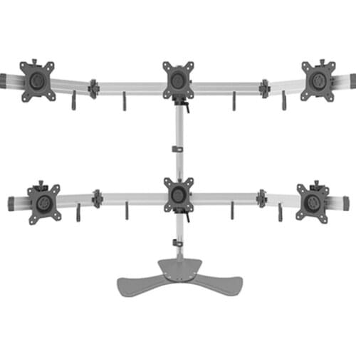 360 rotate clamp base 10"-24" 8kg 100x100 aluminum 6 lcd monitor arms desk mount holder monitor stand screen bracket