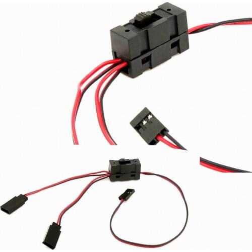 Y Split Line With On/off Switch Channel Extension Cords Cable Light Wire For Rc Climbing Car Light Group Accessories