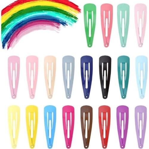 20 pcs/lot Cute Colorful Simple Waterdrop Shape DIY Hair Accessories Headwear Kids Girls Lovely 5 cm BB Hair Clips Hairpins