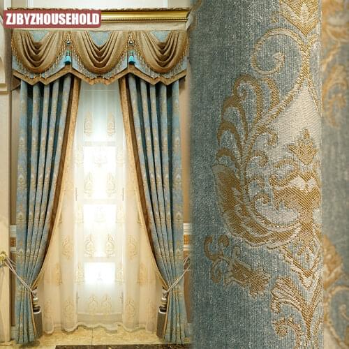 Customized European-style Curtains for Living Room Luxury Atmosphere Embroidered Bedroom Simple Shading Floor-to-ceiling Curtain