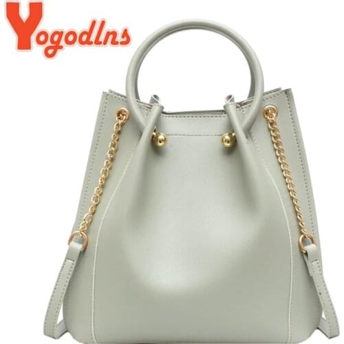 Yogodlns Fashion Womens Handbags Large Capacity Top-handle PU Leather Bucket Crossbody Bag Casual Messenger Shoulder Bag Female