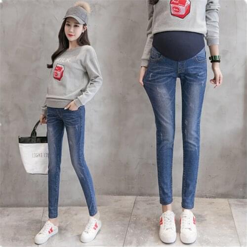 Maternity Leggings 2019 Autumn Winter Pencil Jeans For Pregnant Women Maternity Denim Trousers Pregnancy Clothing Pants E0101