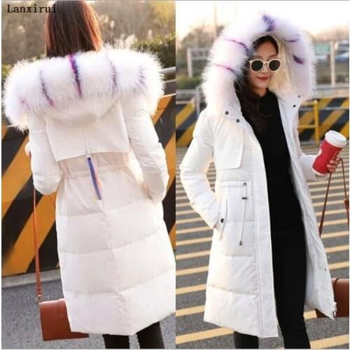 Winter Jacket Women Long Coat fur hood Warm Thicken Hooded Parka Female Loose Plus Size Cotton Outerwear Jaqueta Feminina