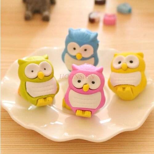 1pcs Cartoon creative cute animal owl children student eraser student eraser stationery