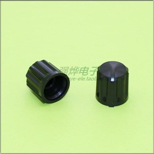 10 pieces 16*16MM black plastic knob potentiometer knob speed control knob flower shaft inner hole 6MM