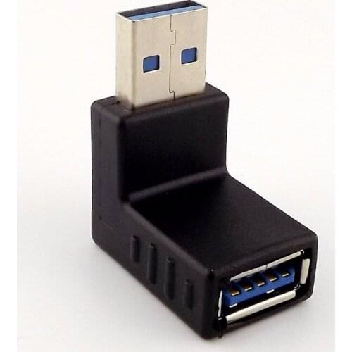 10Pcs USB 3.0 A Male 90 Degree Down Angled To USB A Female Extension Convertor Adapter