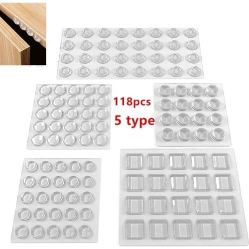 118PC Silicone Adhesive Cushion Door Protector Padding Silencer Stopped Damper Buffer Cabinet Bumpers Stopper for Doors Pads