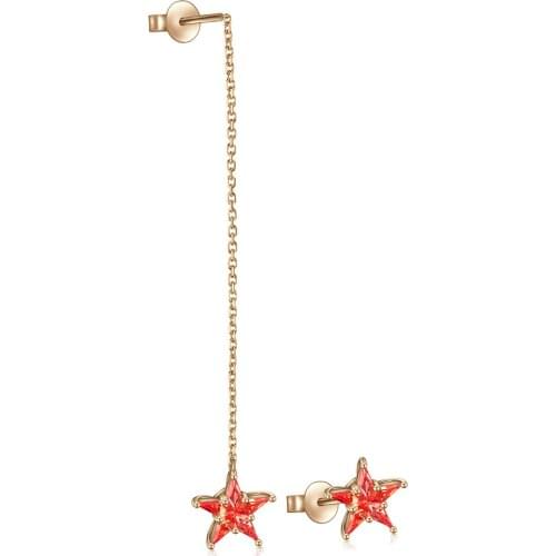 18k Gold Earrings Star Shape Natural Sapphire Earring Fashion Jewelry For Women Wedding Party Gifts