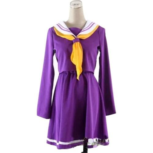2016 Cosplay Costume No Game No Life Shiro emboitement Heroine Purple Sailor Suit