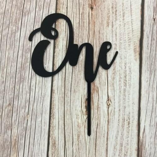 20pcs Luxurious black one cake topper baby shower acrylic cake topper