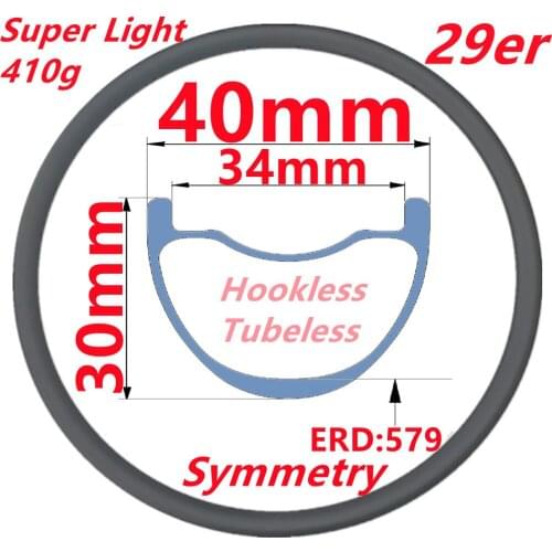 29er Super Light Carbon Mountain Bike Wheel Rims High Quality Carbon MTB Rim Width 40mm Depth30mm Internal 34 mm MTB Carbon Rims