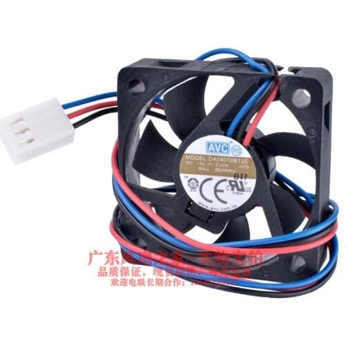 AVC DA04010B12E -070 DC 12V 0.07A 40x40x10mm 3-wire Server Cooling Fan