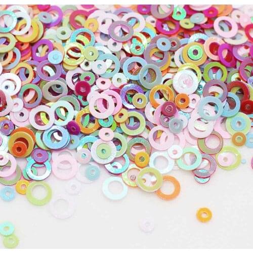 5mm Beautiful Nice Flat Hollow Round Shaped PVC Loose Sequins For Crafts Paillettes Sewing Decoration DIY Accessory