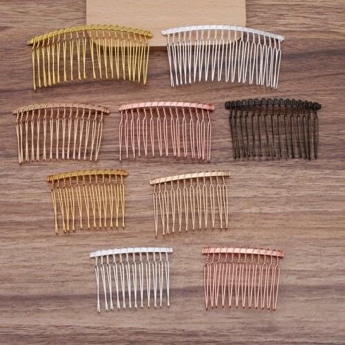 5pcs/lot 12 Teeth Gold/Silver/Antique Bronze Metal Hair Combs Wedding Hair Diy Jewelry Accessories For Women Hair Jewelry
