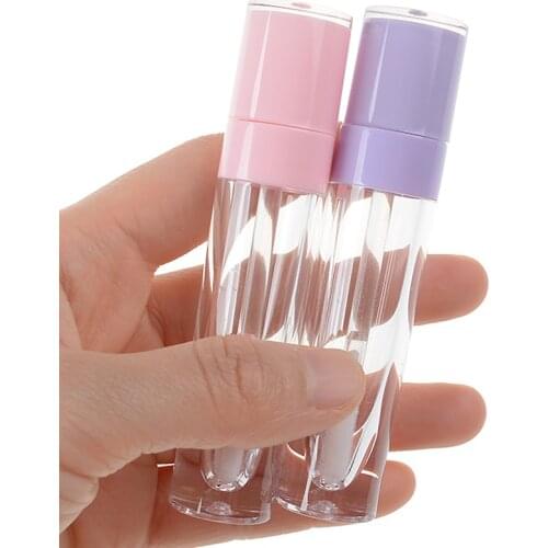 6.4ml Lip Gloss Tube Empty Refillable Plastic Lipstick Lip Balm Bottles Portable Lip Glaze Wand Tube Eyeshadow Brush Container