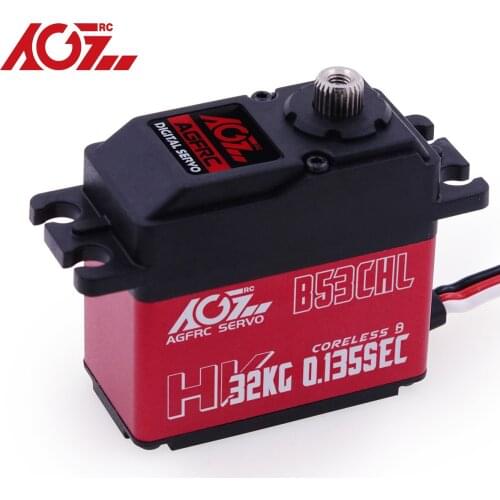AGFRC B53CHL V2 Programmable MG 32KG 0.135Sec High Torque 1/10th HV Coreless Digital RC Servo For RC Buggy Truck Plane Jet