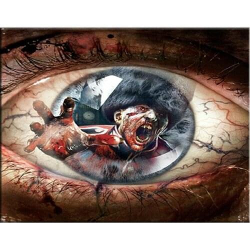 Diamond Embroidery terror eye man 5D Cross Stitch Diamond Painting Rhinestone Full Square round stones Beadwork Diamond Mosaic