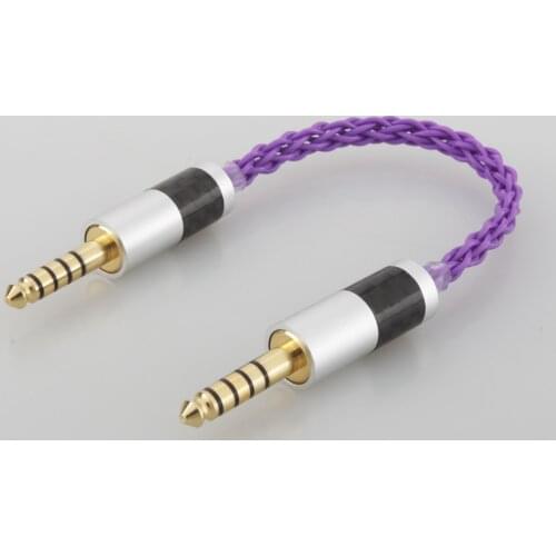 Audiocrast HIFI 4.4mm Balanced Male to 4.4mm Balanced Male Single Coppe Silver Plated Audio Adapter Cable 4.4mm to 4.4mm