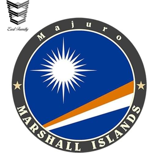 EARLFAMILY 13cm x 13cm Car Sticker Marshall Islands Vinyl Sticker Laptop Travel Luggage Waterproof Car Styling Decal Accessories