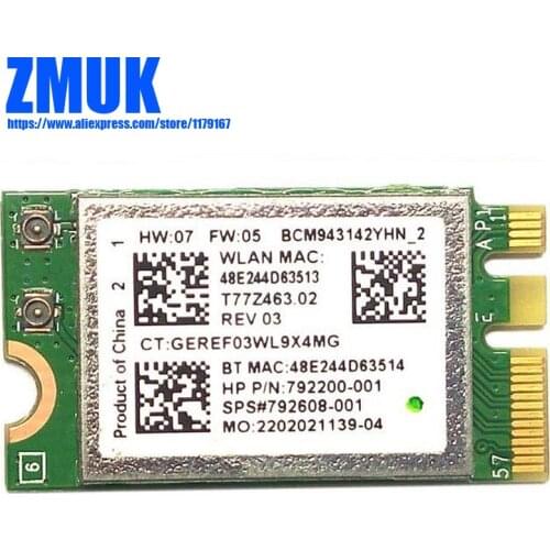 BCM943142Y NGFF M.2 WiFi Card P/N 792608-001