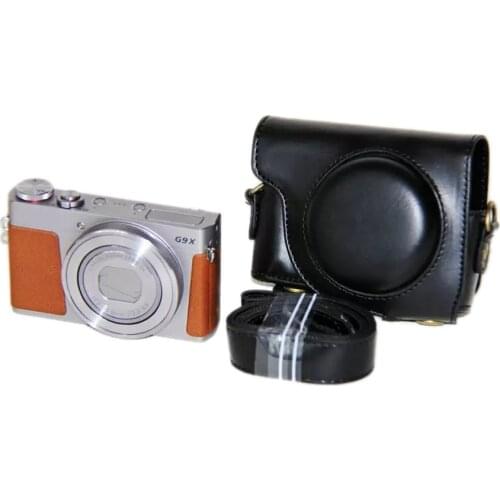 PU Leather Camera Bag Case For Canon Powershot G9 X G9X G9 X Mark II G9X2 Cover With Strap