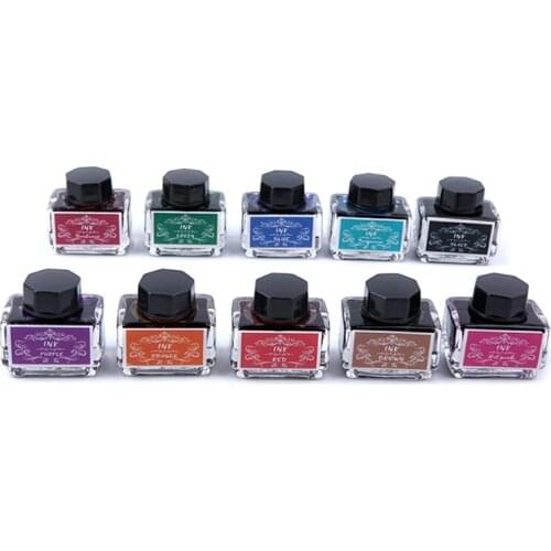 1 Bottle Pure Colorful 15ml Fountain Pen Ink Non-carbon Refilling Inks Stationery School Office Supplies