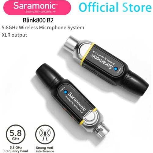 Saramonic Blink800 B2 5.8GHz Digital durable metal wireless system with XLR output connector compatible with Multiple Devices