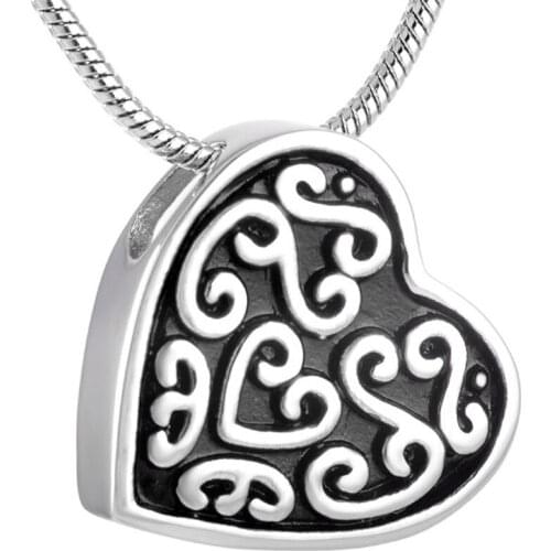 CMJ8108 Vintage Heart Waterproof Memorial Ash Keepsake Pendant Necklace Funeral Jewelry for Pet Human Fashion Jewelry