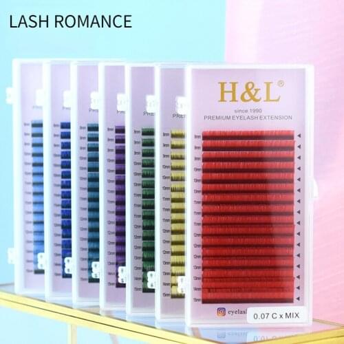 Color Lashes Violet Blue Brown Green Red White Pink Yellow Eyelash Extensions Individual Colored Eyelashes False Mink Eyelashes