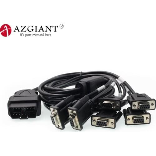 AZGIANT 210cm OBD2 Male to 6 DB9 Female Interface Serial RS232 16pin OBDII Diagnostic Tool Cable