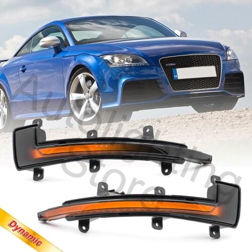2pcs Dynamic Blinker LED Water Flow Side Mirror Lamp Turn Signal Indicator Light for Audi Mk2 TT TTS RS Type 8J R8 42 2006 2014