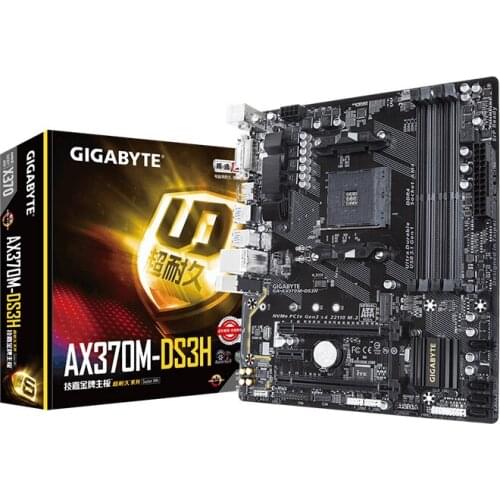 For Gigabyte AX370M-DS3H Original NEW Motherboard X370 Socket AM4 DDR4 USB3.0 SATA3.0