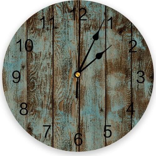 Retro Wood Grain Texture New Wall Clock Fashion Living Room Quartz Watch Modern Home Decoration Round Clocks