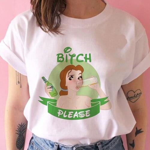 Bad Girl Princess T-shirt Disney Creative Funny Womens T Shirt Fashion Edgy Punk Hip Hop Woman Shirt Ladies Short Sleeve Tops