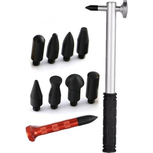 Paint-free Dent Repair Tool, Hand Tool, Dent Removal Rubber Repair Hammer, Knock Down 9 Car Repair Tools