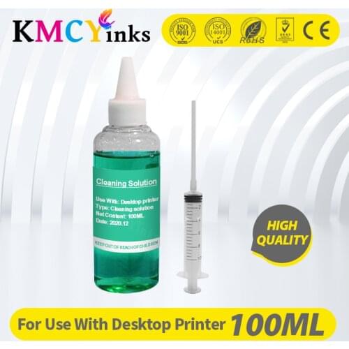 KMCYinks Printhead Cleaning Solution for Dye Ink 100ML Washing Liquid For Epson For Canon For HP For Brother Printer Head