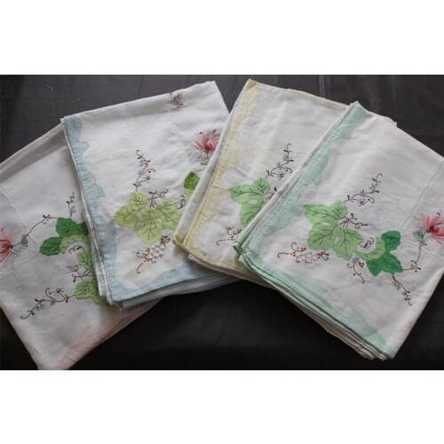 Collectibles-out of print imported glass yarn hand embroidered tablecloth table covers rectangular table cloth