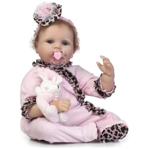 55cm Bebe Reborn Doll Reborn Babies Silicone Lifelike Baby Dolls Kids Growth Partner Reborn Juguetes Hand-rooted Curly Mohair