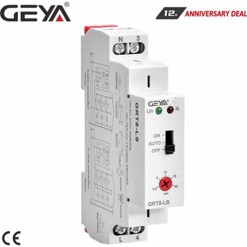 GEYA Staircase Switch Automatic Delay off Light Switch AC230V Relay 16A Light Control Relay Staircase Timer Switch