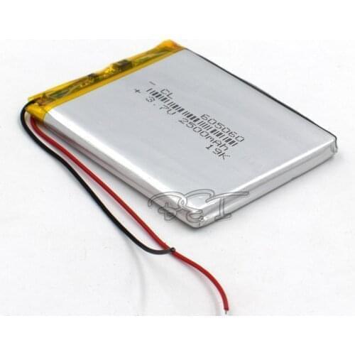 10Pcs Lithium Polymer Battery 605060 3.7V 2500mah Rechargeable Liion Cell Li-Po For DVD PAD PDA MP5 GPS Digital Product Navigato