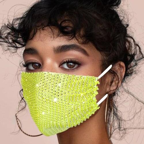 Sequin Adult Anti-dust Reusable Mouth Mask Face Cover Breathable Washable Cloth Mask Earloop Bandage Masques Party Decoration