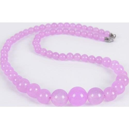 Fashion Round Bead Blue Opal Stone Necklace Natural Stone 6-14mm Yoga Balance Reiki Healing Women Jewelry T014