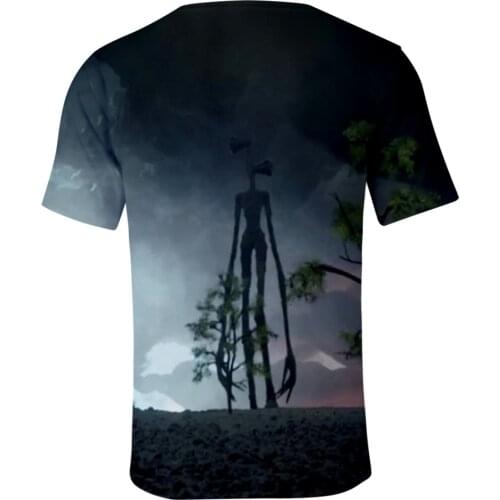 Oversized T Shirt Streetwear Men Clothing Hip Hop Close Your Ears or Face Your Fears Siren Head 3D Men / Women Short Sleeve