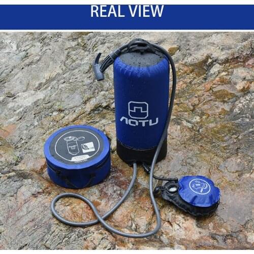11L PVC Pressure Shower Bag with Foot Pump Lightweight Inflatable Portable For Outdoors Camping Bathing Tools Accessories