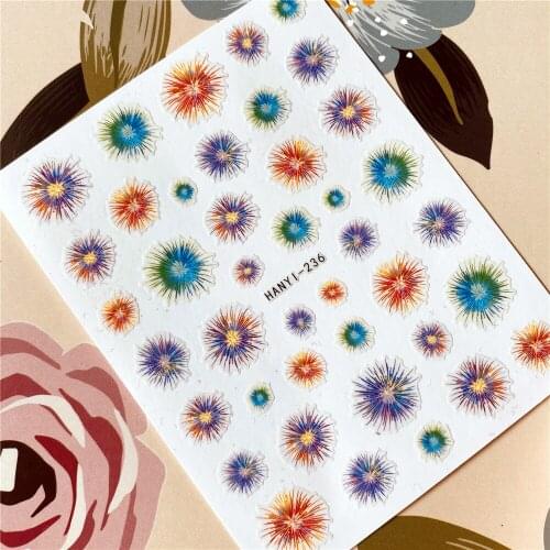HANYI-236 Fireworks 3D Back glue Nail decal Nail sticker Nail decoration Nail art Nail tool Nail ornament